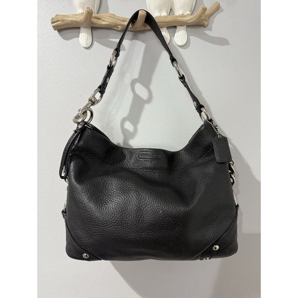 Coach Legacy Leather Shoulder Bag F15251 Black Silver Hardware Strap Y2K - Picture 1 of 12
